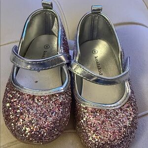 Koala Kids Glittery Pink and Silver Dress Shoes